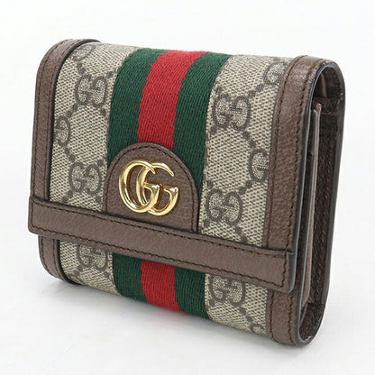 中古 グッチ 三つ折り財布 三折財布 コンパクト レディース ブランド GUCCI オフィディア  523174 ベージュ USDGU120174011