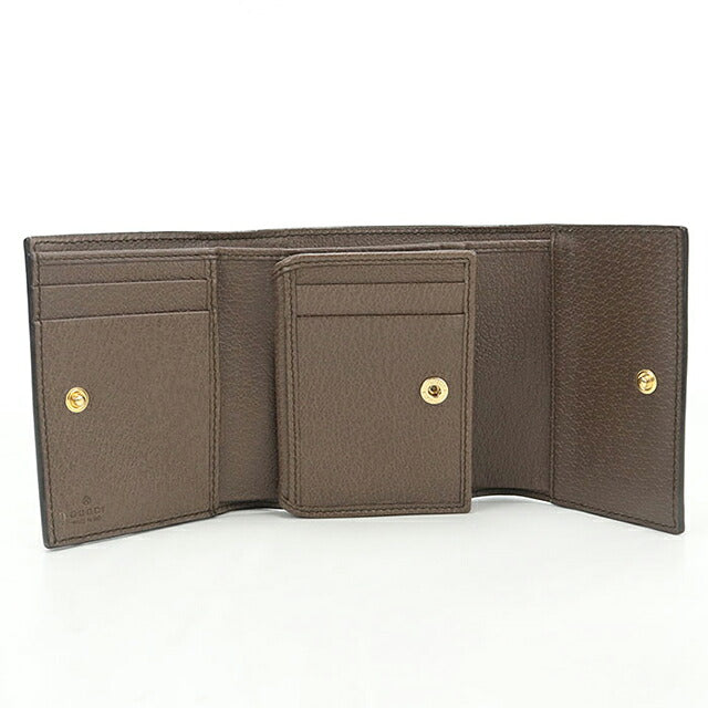 中古 グッチ 三つ折り財布 三折財布 コンパクト レディース ブランド GUCCI オフィディア  523174 ベージュ USDGU120174011
