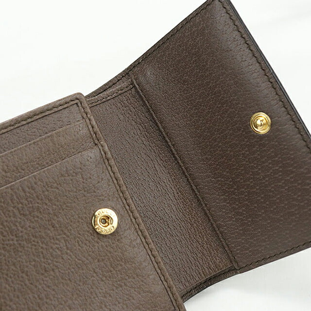 中古 グッチ 三つ折り財布 三折財布 コンパクト レディース ブランド GUCCI オフィディア  523174 ベージュ USDGU120174011