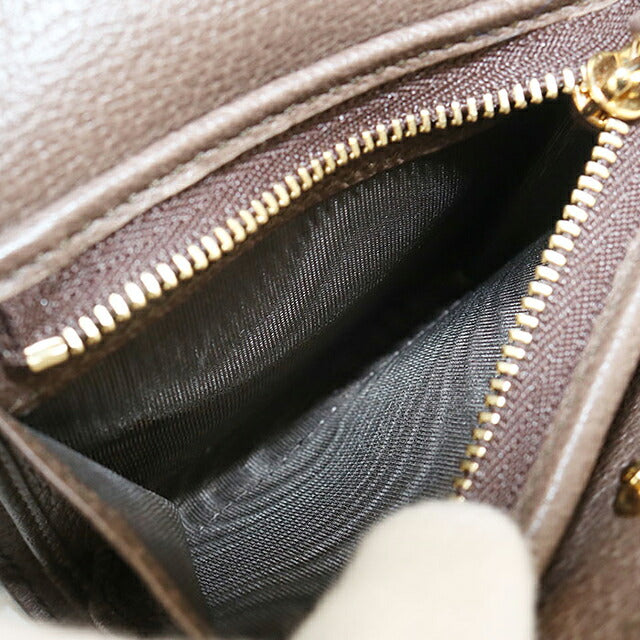 中古 グッチ 三つ折り財布 三折財布 コンパクト レディース ブランド GUCCI オフィディア  523174 ベージュ USDGU120174011