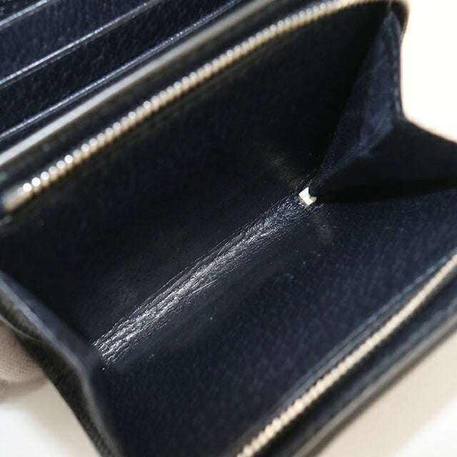 中古 グッチ 二つ折り財布 二折財布 コンパクト レディース ブランド GUCCI オフィディア コンパクトウォレット 598662 ネイビー USDGU120392011