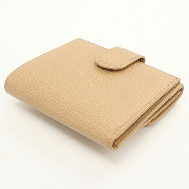 Used Gucci Bifold Wallet Bifold Wallet Compact Ladies Brand GUCCI Interlocking G W Hook Leather 615525 Beige USDGU120534011