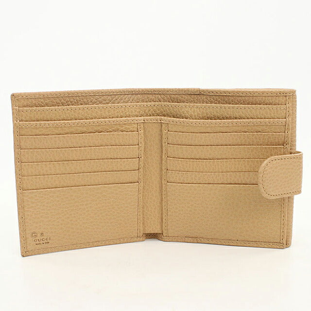 Used Gucci Bifold Wallet Bifold Wallet Compact Ladies Brand GUCCI Interlocking G W Hook Leather 615525 Beige USDGU120534011