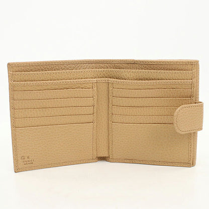 Used Gucci Bifold Wallet Bifold Wallet Compact Ladies Brand GUCCI Interlocking G W Hook Leather 615525 Beige USDGU120534011