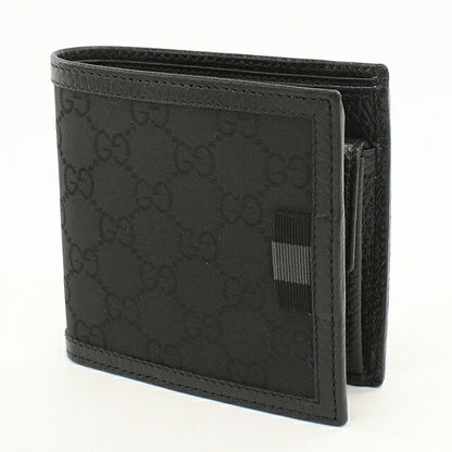 中古 グッチ 二つ折り財布 二折財布 コンパクト メンズ ブランド GUCCI GGナイロン  150413 ブラック USDGU120626011