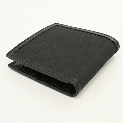 中古 グッチ 二つ折り財布 二折財布 コンパクト メンズ ブランド GUCCI GGナイロン  150413 ブラック USDGU120626011