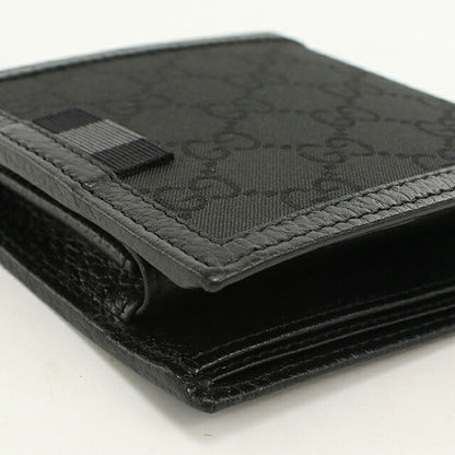 中古 グッチ 二つ折り財布 二折財布 コンパクト メンズ ブランド GUCCI GGナイロン  150413 ブラック USDGU120626011