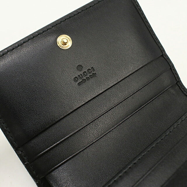 中古 グッチ 二つ折り財布 二折財布 コンパクト レディース ブランド GUCCI GGマトラッセ カードケース ウォレット レザー 723786 ブラック USDGU120660011