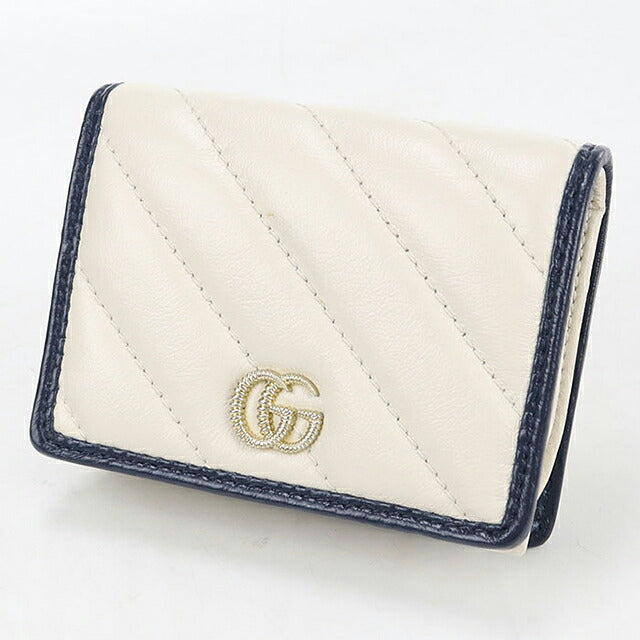 Used Gucci bifold wallet bifold wallet compact ladies brand GUCCI GG Marmont leather 573811 white USDGU120721011