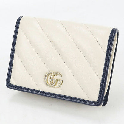 Used Gucci bifold wallet bifold wallet compact ladies brand GUCCI GG Marmont leather 573811 white USDGU120721011