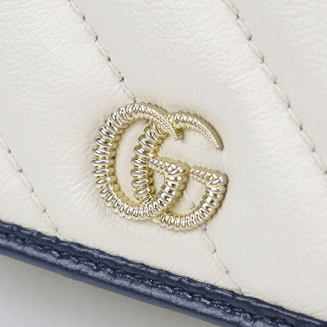 Used Gucci bifold wallet bifold wallet compact ladies brand GUCCI GG Marmont leather 573811 white USDGU120721011