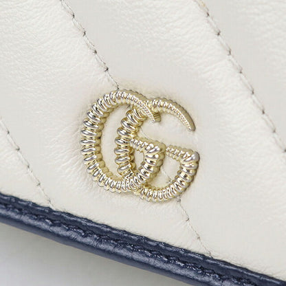 Used Gucci bifold wallet bifold wallet compact ladies brand GUCCI GG Marmont leather 573811 white USDGU120721011