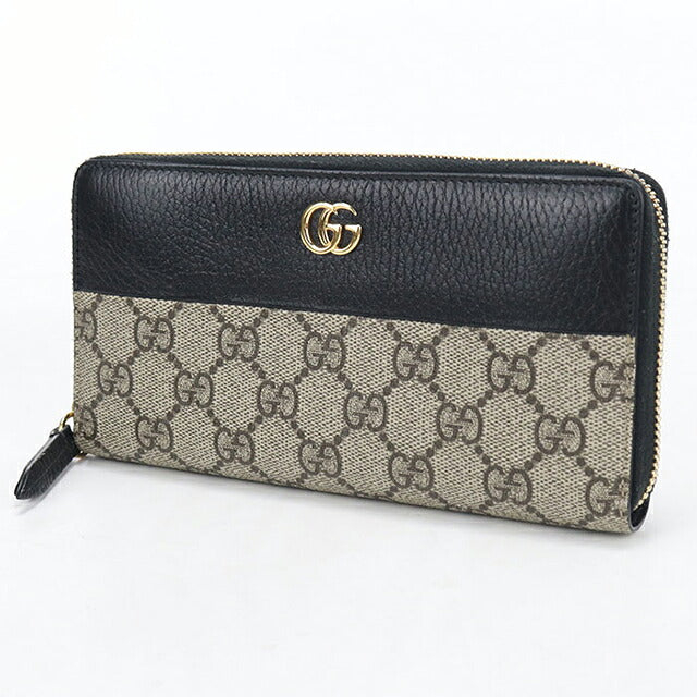 二手古驰长钱包圆形拉链女士品牌GUCCI双G双色735603米色USDGU120803011