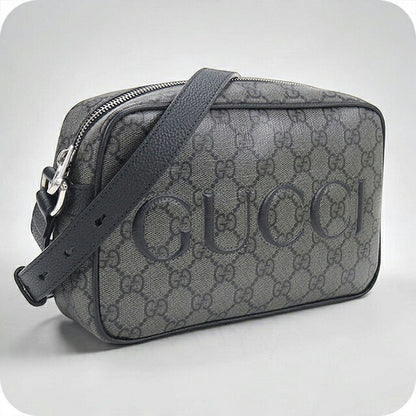 中古 グッチ 斜め掛け ショルダーバッグ メンズ ブランド GUCCI GGスプリーム ミニ  768391 グレー USDGU121080011