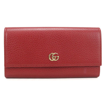 中古 グッチ 長財布二折 レディース ブランド GUCCI ダブルG コンチネンタルウォレット レザー 456116 レッド USDGU121143011