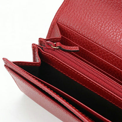 中古 グッチ 長財布二折 レディース ブランド GUCCI ダブルG コンチネンタルウォレット レザー 456116 レッド USDGU121143011