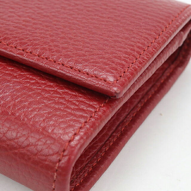 中古 グッチ 長財布二折 レディース ブランド GUCCI ダブルG コンチネンタルウォレット レザー 456116 レッド USDGU121143011
