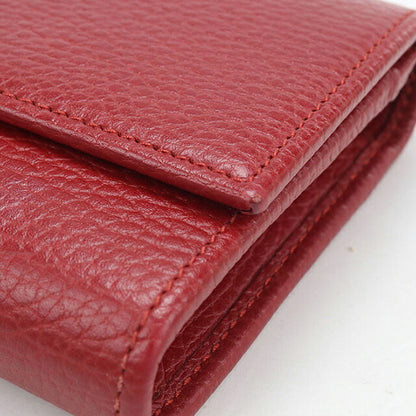 中古 グッチ 長財布二折 レディース ブランド GUCCI ダブルG コンチネンタルウォレット レザー 456116 レッド USDGU121143011