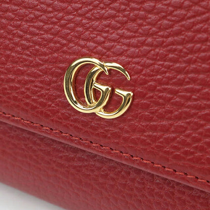 中古 グッチ 長財布二折 レディース ブランド GUCCI ダブルG コンチネンタルウォレット レザー 456116 レッド USDGU121143011