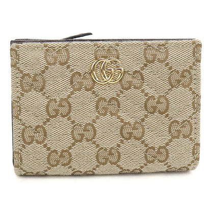 Used Gucci Bifold Wallet Bifold Wallet Compact Ladies Brand GUCCI GG Marmont 773427 Beige USDGU121144011