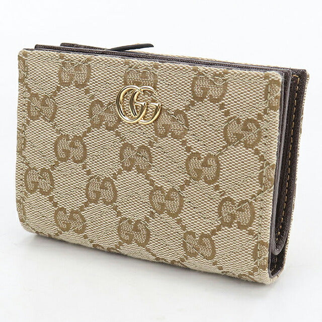 Used Gucci Bifold Wallet Bifold Wallet Compact Ladies Brand GUCCI GG Marmont 773427 Beige USDGU121144011