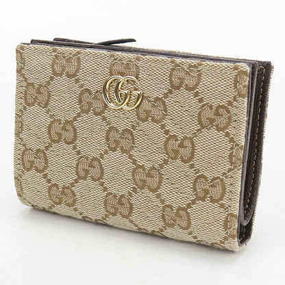 Used Gucci Bifold Wallet Bifold Wallet Compact Ladies Brand GUCCI GG Marmont 773427 Beige USDGU121144011