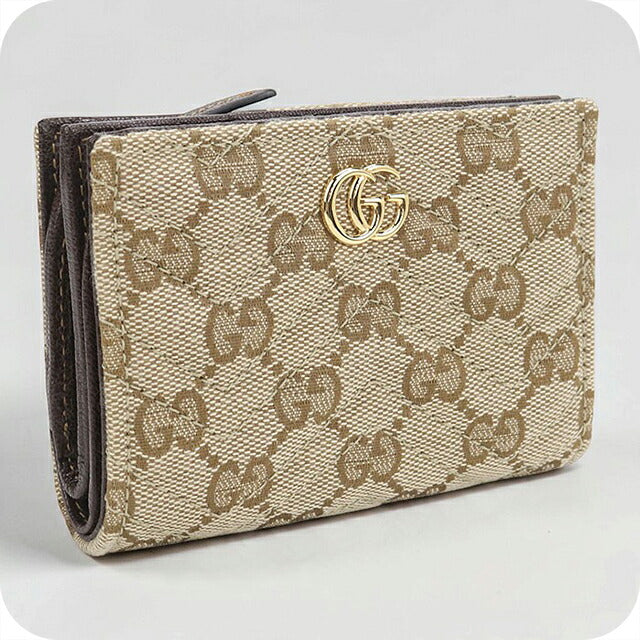 Used Gucci Bifold Wallet Bifold Wallet Compact Ladies Brand GUCCI GG Marmont 773427 Beige USDGU121144011