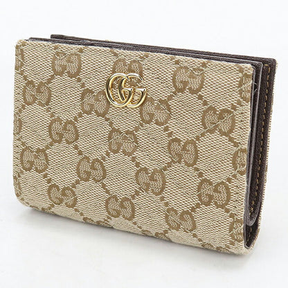 Used Gucci Bifold Wallet Bifold Wallet Compact Ladies Brand GUCCI GG Marmont 773427 Beige USDGU121145011