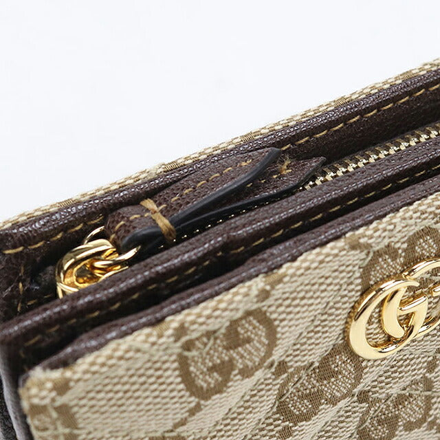 Used Gucci Bifold Wallet Bifold Wallet Compact Ladies Brand GUCCI GG Marmont 773427 Beige USDGU121145011