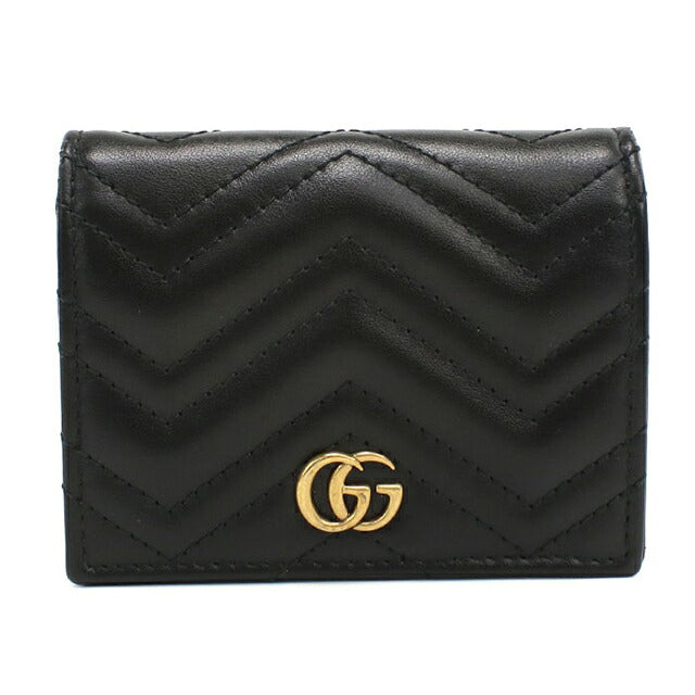 Used Gucci Bifold Wallet Bifold Wallet Compact Ladies Brand GUCCI Double G Mini Wallet Leather 466492 Black USDGU121183011