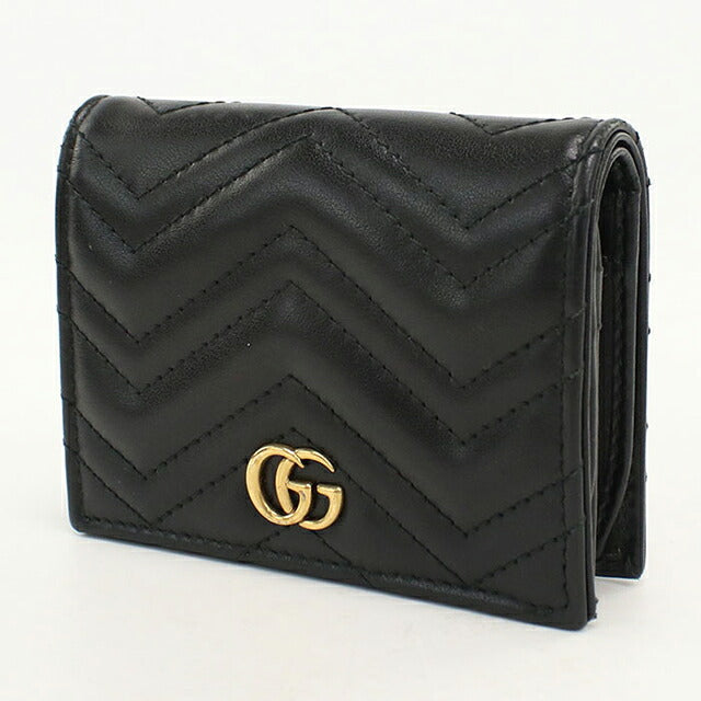 Used Gucci Bifold Wallet Bifold Wallet Compact Ladies Brand GUCCI Double G Mini Wallet Leather 466492 Black USDGU121183011