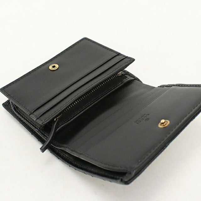 Used Gucci Bifold Wallet Bifold Wallet Compact Ladies Brand GUCCI Double G Mini Wallet Leather 466492 Black USDGU121183011
