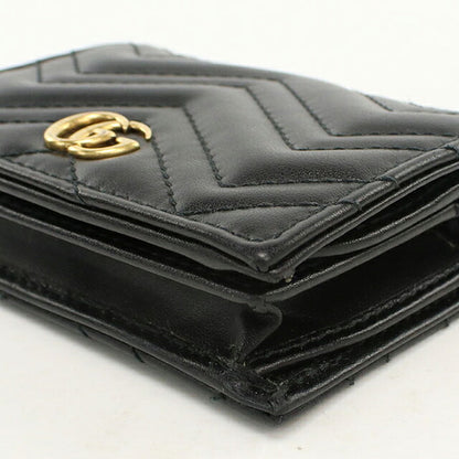 Used Gucci Bifold Wallet Bifold Wallet Compact Ladies Brand GUCCI Double G Mini Wallet Leather 466492 Black USDGU121183011