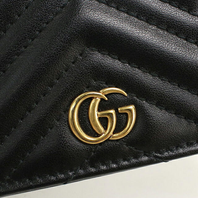Used Gucci Bifold Wallet Bifold Wallet Compact Ladies Brand GUCCI Double G Mini Wallet Leather 466492 Black USDGU121183011