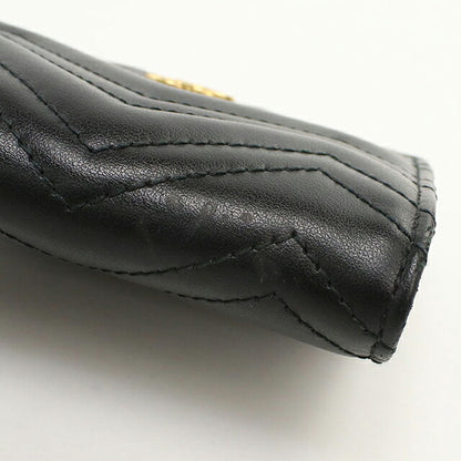 Used Gucci Bifold Wallet Bifold Wallet Compact Ladies Brand GUCCI Double G Mini Wallet Leather 466492 Black USDGU121183011