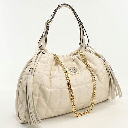 中古 グッチ トートバッグ レディース ブランド GUCCI キルティング ミディアム 2WAY レザー 746210 ホワイト USDGU121196011