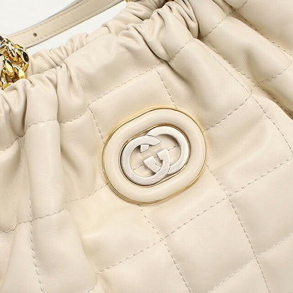 中古 グッチ トートバッグ レディース ブランド GUCCI キルティング ミディアム 2WAY レザー 746210 ホワイト USDGU121196011