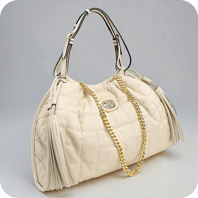 二手古驰手提包女士品牌 GUCCI 绗缝中号 2WAY 皮革 746210 白色 USDGU121196011