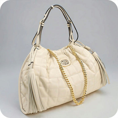 中古 グッチ トートバッグ レディース ブランド GUCCI キルティング ミディアム 2WAY レザー 746210 ホワイト USDGU121196011
