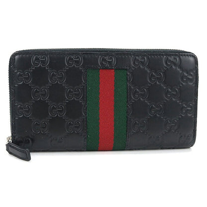 中古 グッチ 長財布ラウンドファスナー メンズ ブランド GUCCI グッチシマ  レザー 408831 ブラック USDGU121244011