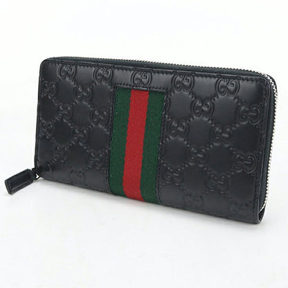 中古 グッチ 長財布ラウンドファスナー メンズ ブランド GUCCI グッチシマ  レザー 408831 ブラック USDGU121244011