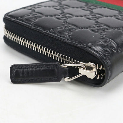 中古 グッチ 長財布ラウンドファスナー メンズ ブランド GUCCI グッチシマ  レザー 408831 ブラック USDGU121244011