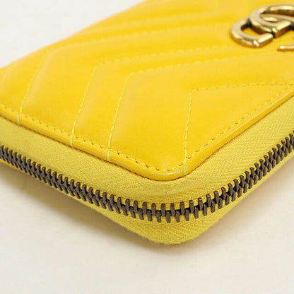 中古 グッチ 長財布ラウンドファスナー レディース ブランド GUCCI ダブルG ジップアラウンドウォレット レザー 443123 イエロー USDGU121298011