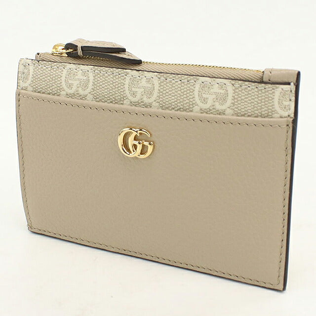 中古 グッチ 小銭入れ レディース ブランド GUCCI ダブルG バイカラー ジップ キーポーチ レザー 837966 ベージュ USDGU121299011