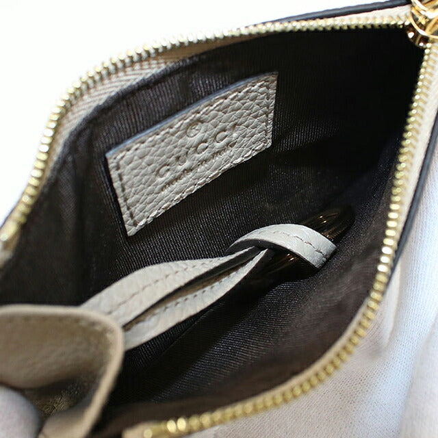 中古 グッチ 小銭入れ レディース ブランド GUCCI ダブルG バイカラー ジップ キーポーチ レザー 837966 ベージュ USDGU121299011