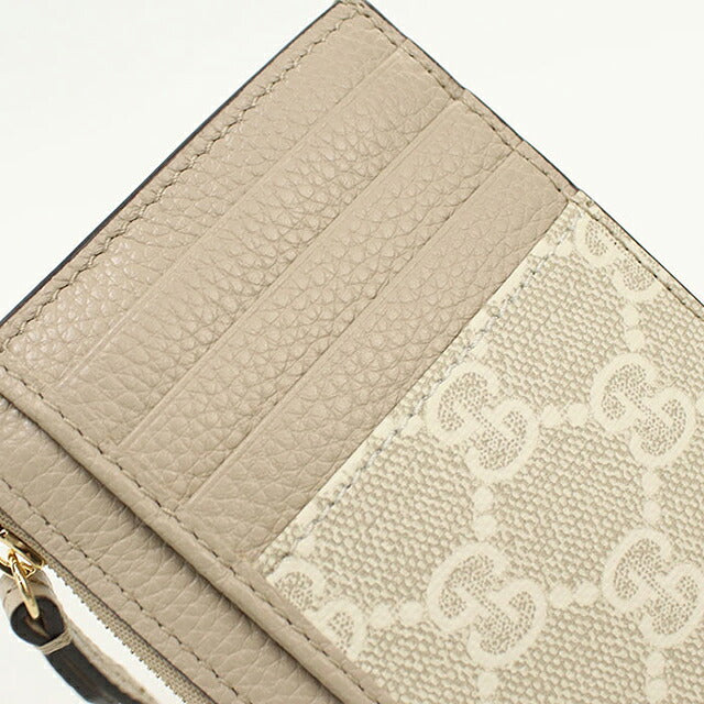 中古 グッチ 小銭入れ レディース ブランド GUCCI ダブルG バイカラー ジップ キーポーチ レザー 837966 ベージュ USDGU121299011