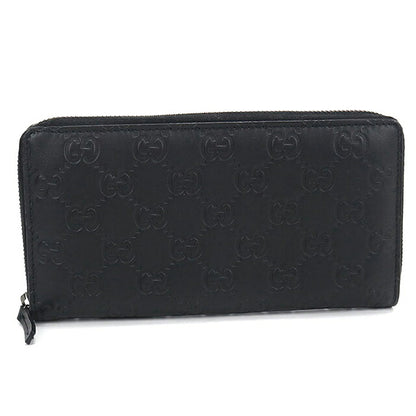 中古 グッチ 長財布ラウンドファスナー メンズ ブランド GUCCI グッチシマ  レザー 244994 ブラック USDGU121417011