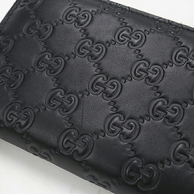 中古 グッチ 長財布ラウンドファスナー メンズ ブランド GUCCI グッチシマ  レザー 244994 ブラック USDGU121417011