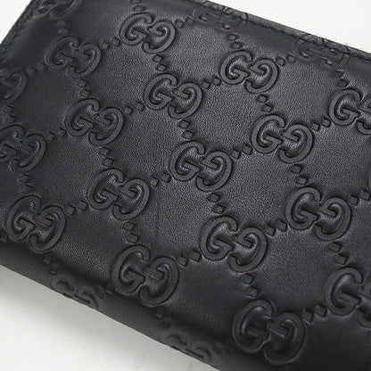 中古 グッチ 長財布ラウンドファスナー メンズ ブランド GUCCI グッチシマ  レザー 244994 ブラック USDGU121417011