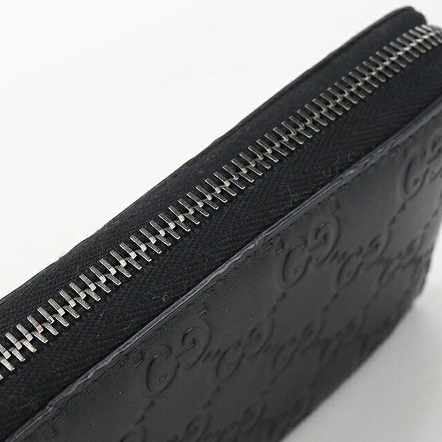 中古 グッチ 長財布ラウンドファスナー メンズ ブランド GUCCI グッチシマ  レザー 244994 ブラック USDGU121417011
